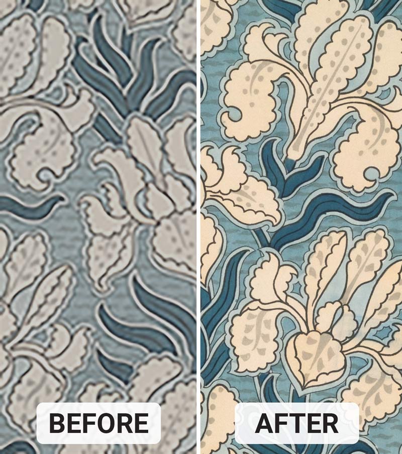 before and after preview of an enhanced image